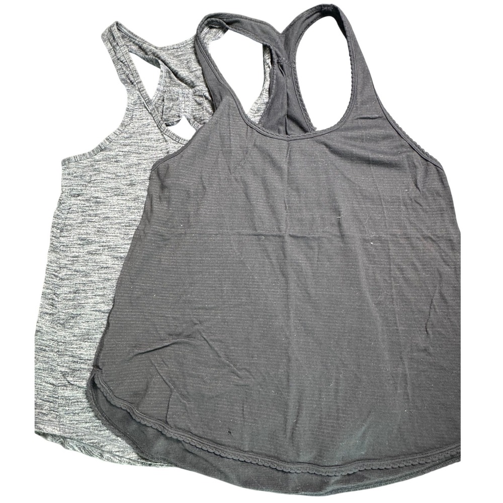 Lululemon Racerback Tank Tops Bundle 2 Pcs Charcoal Space Dye Black Womens
